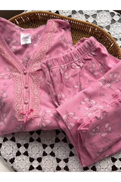 İNSPİRA طقم بيجامة كبير الحجم من القماش الشتوي ذو الأكمام الطويلة