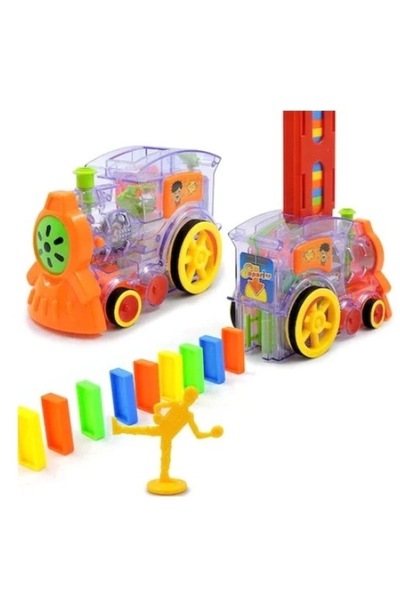 MANDU Set de trenuleț electric cu 60 de piese de domino