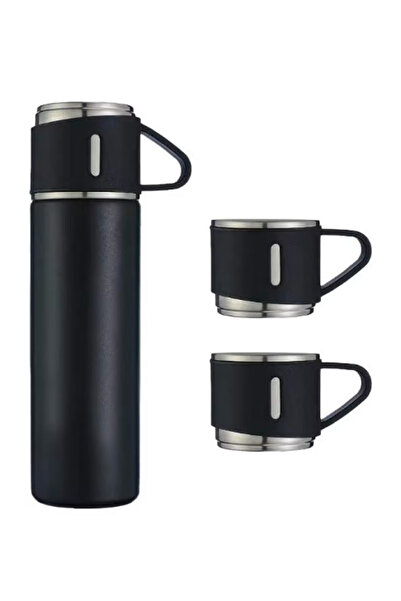 BASE Set termos din inox cu 3 cesti 500ml sticla termoizolanta pentru bauturi...