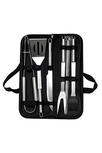 LILY Set de 10 ustensile pentru gratar din Inox cu Husa de Depozitare