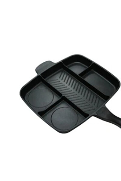 MANDU Multifunctional grill pan with 5 cooking compartments WOODEN HANDLE