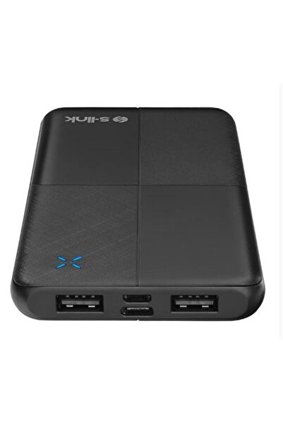 S-LINK IP-G12N 10000mAh Micro+Usb+ Type-C Giriş+Çıkış Siyah Taşınabilir Pil Ş...