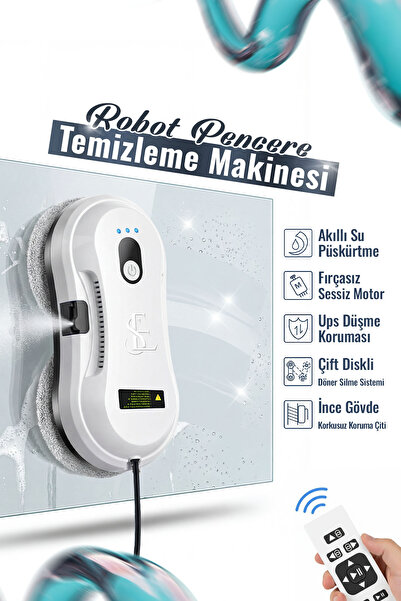 EN SİGA Robot Pencere Temizleme Makinesi | Uzaktan Kumandalı | 2800Pa Akıllı ...