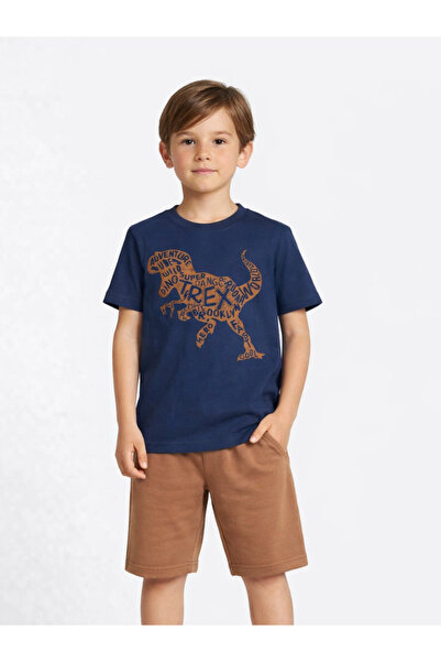 Casabony Set pantaloni scurți pentru băiat cu text cafea