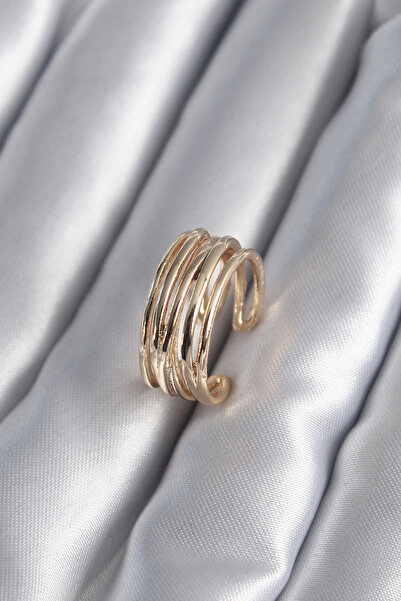 shopwave خاتم نسائي ذهبي اللون قابل للتعديل