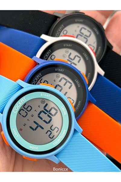 Cockpit Brand Water Resist, Alarm, Illuminated, Black Silicone Band Sports Bo...