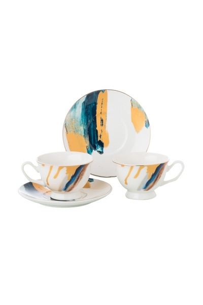 HIC طقم قهوة تركي من البورسلين 4 قطع