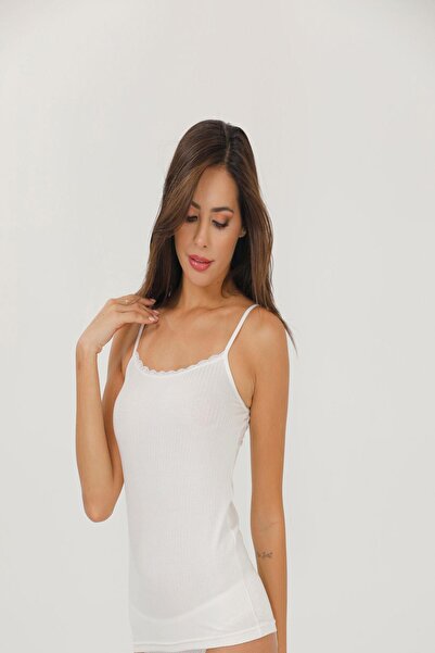 İLKE İÇ GİYİM İlke Жіночий дербі віскозний майка з мереживною стрічкою 2221 -...