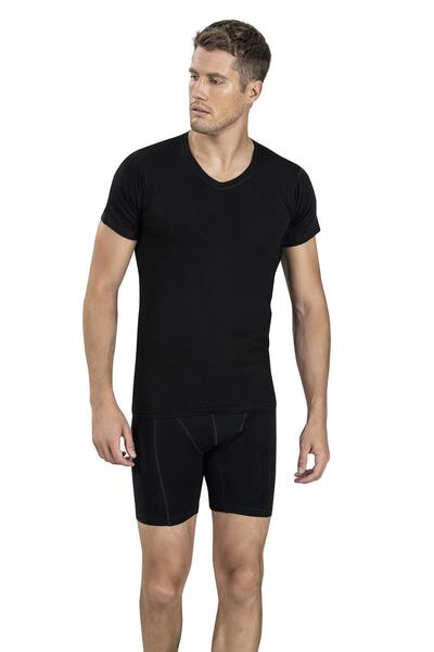 Jiber Tricou pentru bărbați, cu decolteu în V, cu mânecă scurtă, 112 - 12 piese