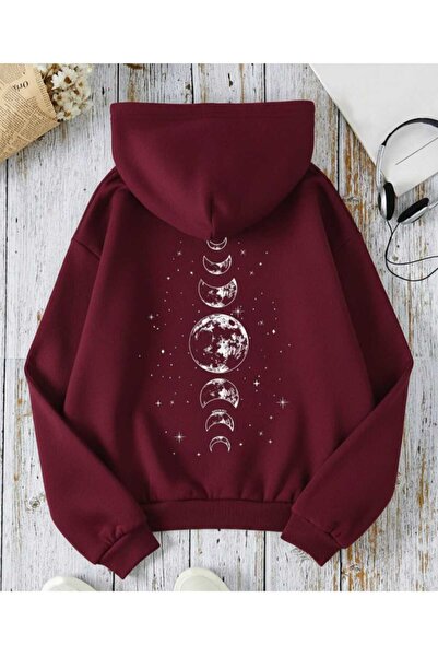 COHERENT Unisex Erkek/Kadın Renkli DÜNYA Özel Baskılı Pamuklu Oversize Kapüşo...