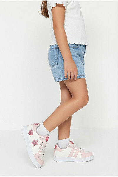 lumikids Kız Çocuk Yıldız ve Kalp Detaylı Şık Spor Ayakkabı Vegan Deri Günlük