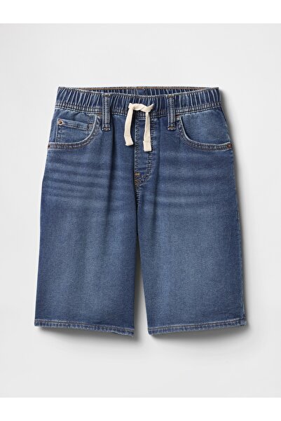 GAP Erkek Çocuk Lacivert Pull-On Sweatpant Jean Şort