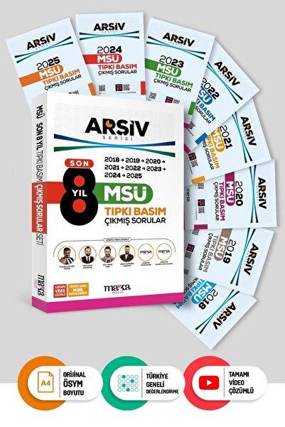 Marka Yayınları SON 8 Yıl MSÜ Tıpkı Basım ÇIKMIŞ Sorular Video Çözümlü 2025 2...