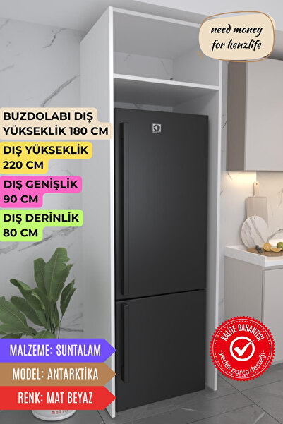 Kenzlife buzdolabı derin dondurucu dolabı modülü antarktika beyaz 220*090*80 ...