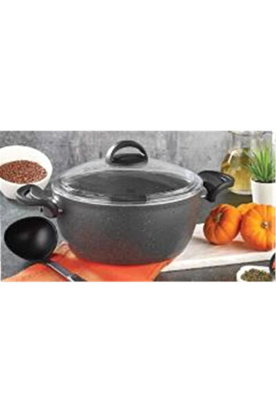 Eda CookWare وعاء زيترا جرانيت عميق 24 سم رمادي ZK-037