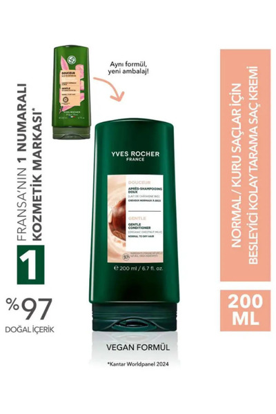 Yves Rocher Normal ve Kuru Saçlar İçin Besleyici Saç Kremi 200 ml Kestane Süt...