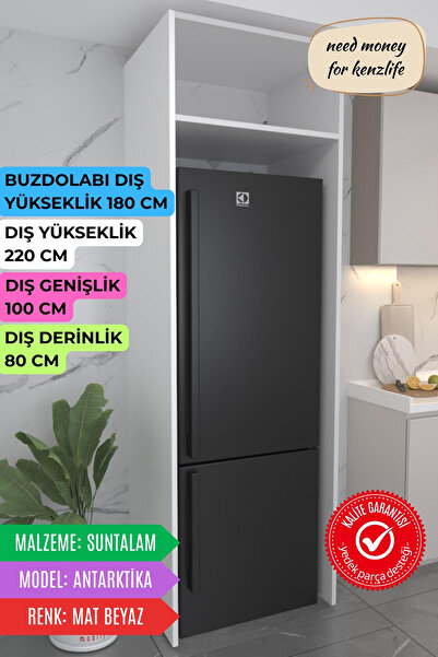 Kenzlife buzdolabı derin dondurucu dolabı modülü antarktika beyaz 220*100*80 ...
