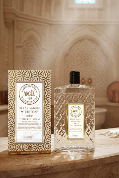 Akgül Beyaz Sabun Kolonyası Premium Serisi Cam 200 ml