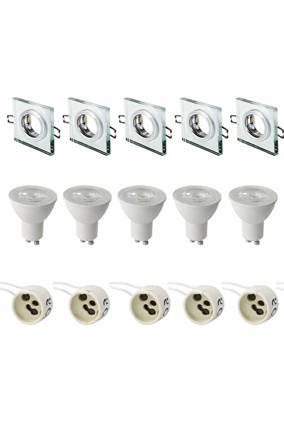 Bozyaka Aydınlatma BY060 Dekoratif Sıva Altı Kare Aynalı Cam Spot ( 5 TAKIM -...