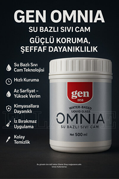 ellante GEN OMNIA Su Bazlı Sıvı Cam – Güçlü Koruma, Şeffaf Dayanıklılık 500ml