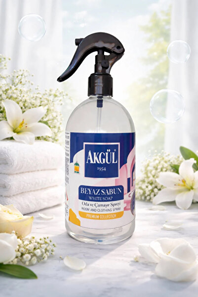 Akgül Kolonyaları Beyaz Sabun Kokulu Oda Ve Çamaşır Parfümü 500 Ml