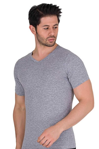 Berrak Men's Stretch Fabric Single Jersey Short Sleeve V-Neck 3-Pack -1027