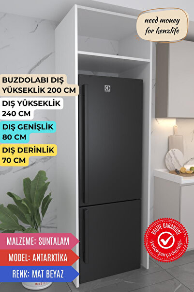 Kenzlife buzdolabı derin dondurucu dolabı modülü antarktika beyaz 240*080*70 ...