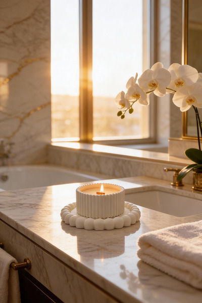 Ftrk Store Kavun Kokulu Mum, Özel Tepsili Soya Wax Doğal Dekoratif Mum