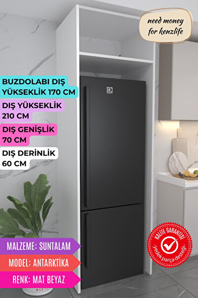 Kenzlife buzdolabı derin dondurucu dolabı modülü antarktika beyaz 210*070*60 ...