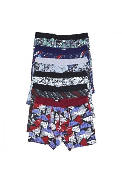 Tutku Men's Elastane Printed Sports Boxer 0119 - 6 Pieces