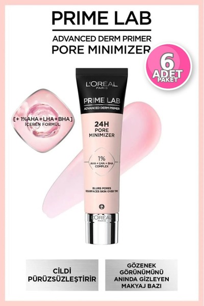 L'Oreal Paris Prime Lab 24H Gözenek Küçültücü Makyaj Bazı 10 ml x2 – Mini Boy...