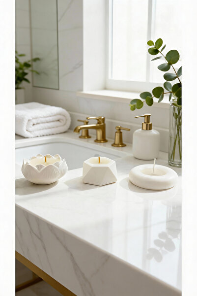 Ftrk Store Paçuli Kokulu 3'lü Mum Soya Wax Doğal Dekoratif Mum