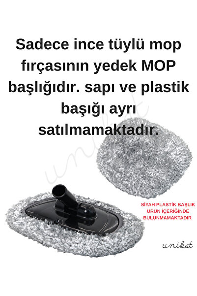 UNIKAT YEDEK BAŞLIK 1 Adet - Özel Teleskopik Saplı İnce Tüylü Araç Temizlik Mop