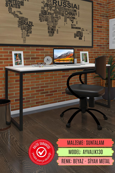 Kenzlife ofis bilgisayar çalışma masası ayvalık130 byzsyh 75*130*60 metal aya...