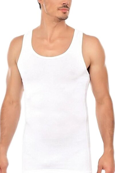 Sedef Yıldızı Yıldızı Men's Combed Cotton Tank Top 1001 - 12 Pieces