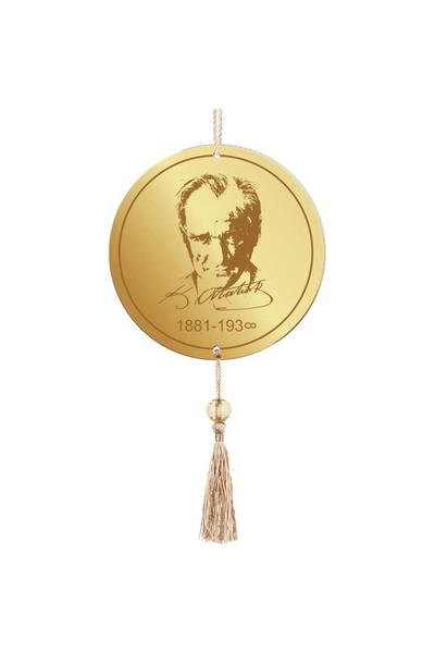 Genel Markalar Araba Dikiz Aynası Süsü Pleksi Mustafa Kemal Atatürk Ve Imzası...