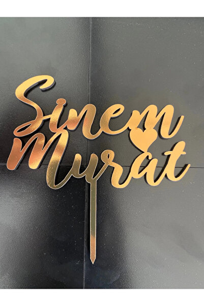 RetroLazer Pasta Süsü GOLD Cake Topper 01