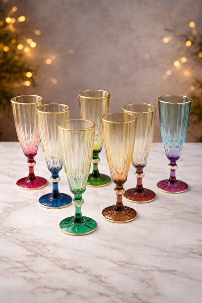 YzHome مجموعة من 6 أكواب زجاجية ملونة مزدوجة للكوفي والشاي بسعة 180 مل