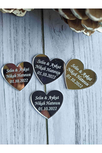 RetroLazer Pleksi Süslemesiz Isimlik Etiket,düğün,kına,söz,nişan,magnet 25 Ad...