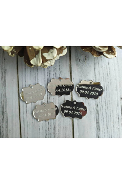 RetroLazer Pleksi Süslemesiz İsimlik Etiket,Düğün,Kına,Söz,Nişan,Magnet 25 Ad...