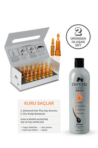 DIAMOND HAIR Dökülen ve Kuru Saç ve Saç Derisi İçin Yoğunlaştırıcı Saç Serumu...