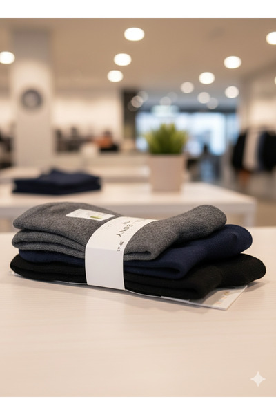 Katia&Bony 3 Pack Harold Bamboo Men's Socks Anthracite-Navy-Black