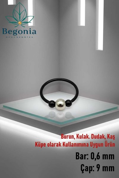 Öte Beri Öteberi 3 Top Silver Boncuklu 1 Adet Halka Hızma Küpe Piercing