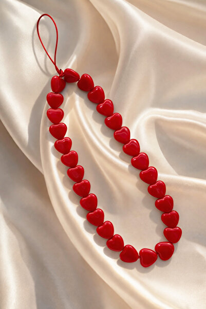 MİRAZ TASARIM Red Heart Phone Charmi Phone Strap Bracelet Strap