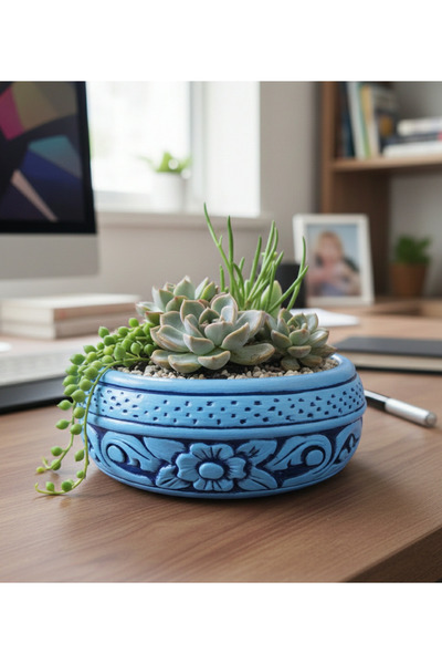 Gold Garden Beton Saksı Sukulent Bonzai Aranjman Teraryum Çiçek Saksısı 19x8c...