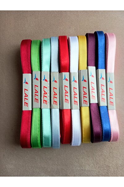 yörük tuhafiye 1 cm Satin Ribbon Mixed Color 10 Balls Set Ribbon (Model 1)..