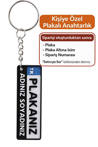lina hobby Kişiye Özel Plaka Anahtarlık - İsimli ve Plakalı Araç Anahtarlığı