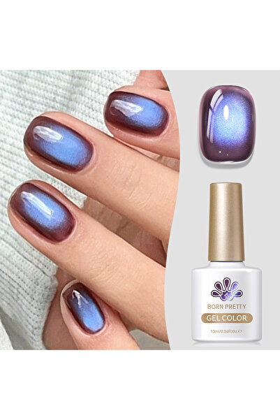 Born Pretty Colored Cat Magnetic Gel Indigo Eggplant/Kutup Işıltısı Kedi Gözü...