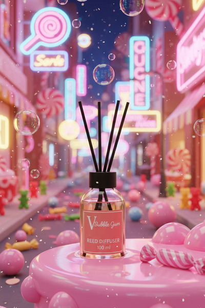 OrdoVeni Bubble Gum Kokulu Çubuklu Oda Kokusu | 100ML | Doğal, Kalıcı & Ferah...