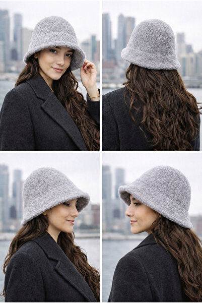 laviyonsa Pălărie cu barbă de lux model găleată din cașmir